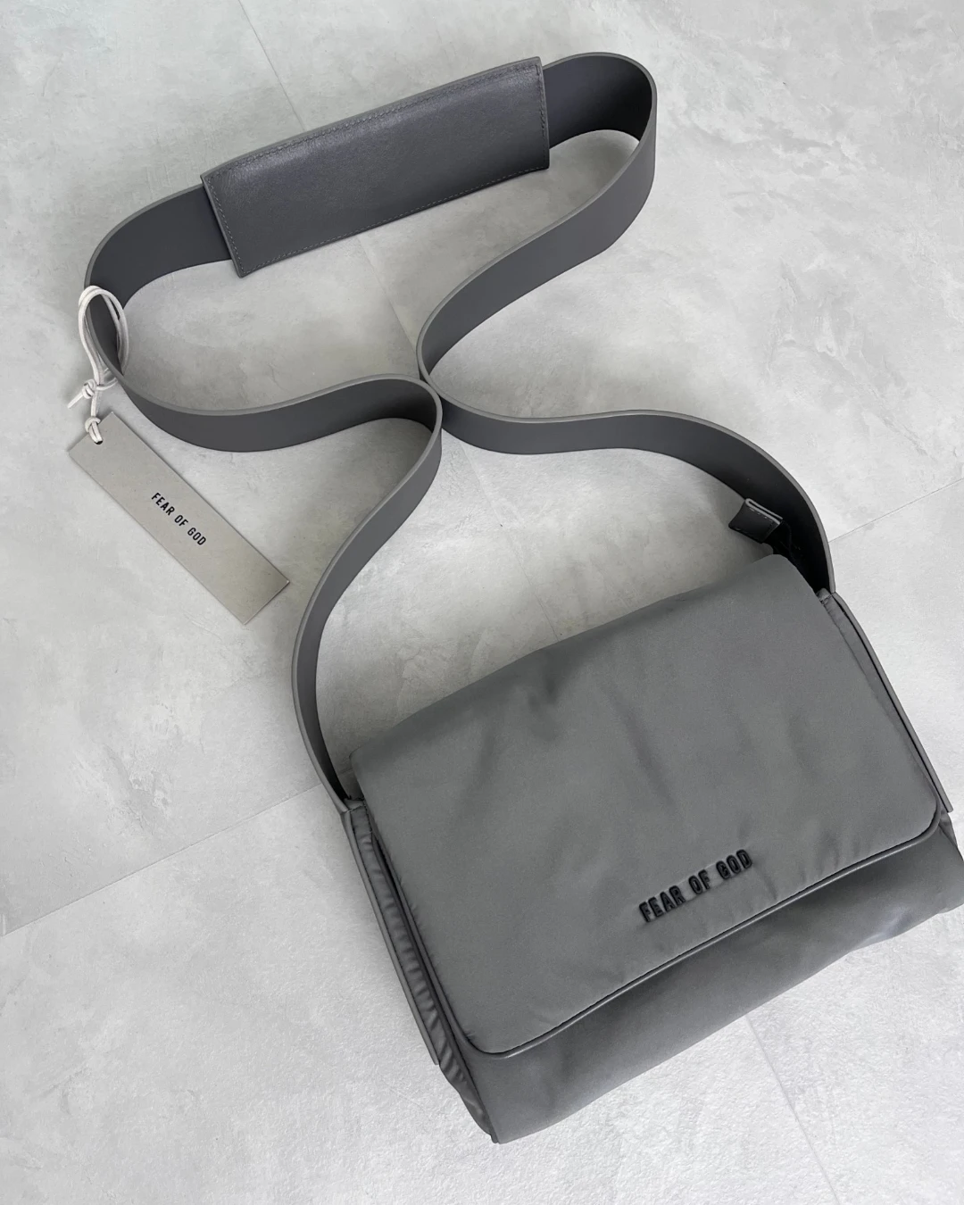 Fear Of God Logo Appliqued Shell Messenger Bag grey - O/S