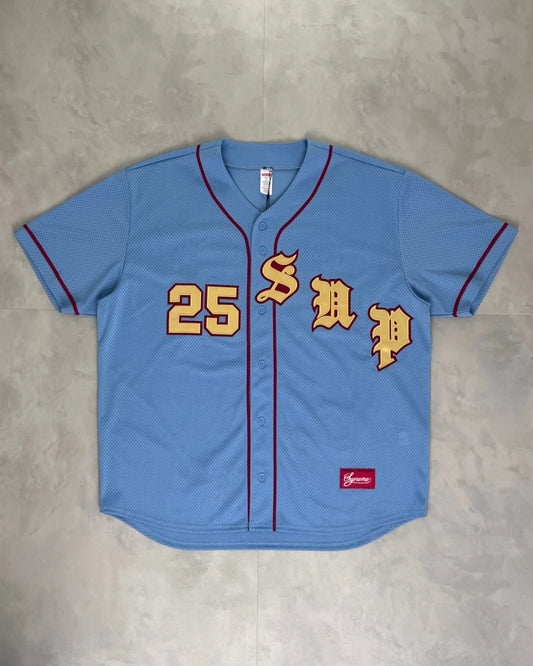 Supreme Mesh Stripe Knitted Football Jersey royal blue – L