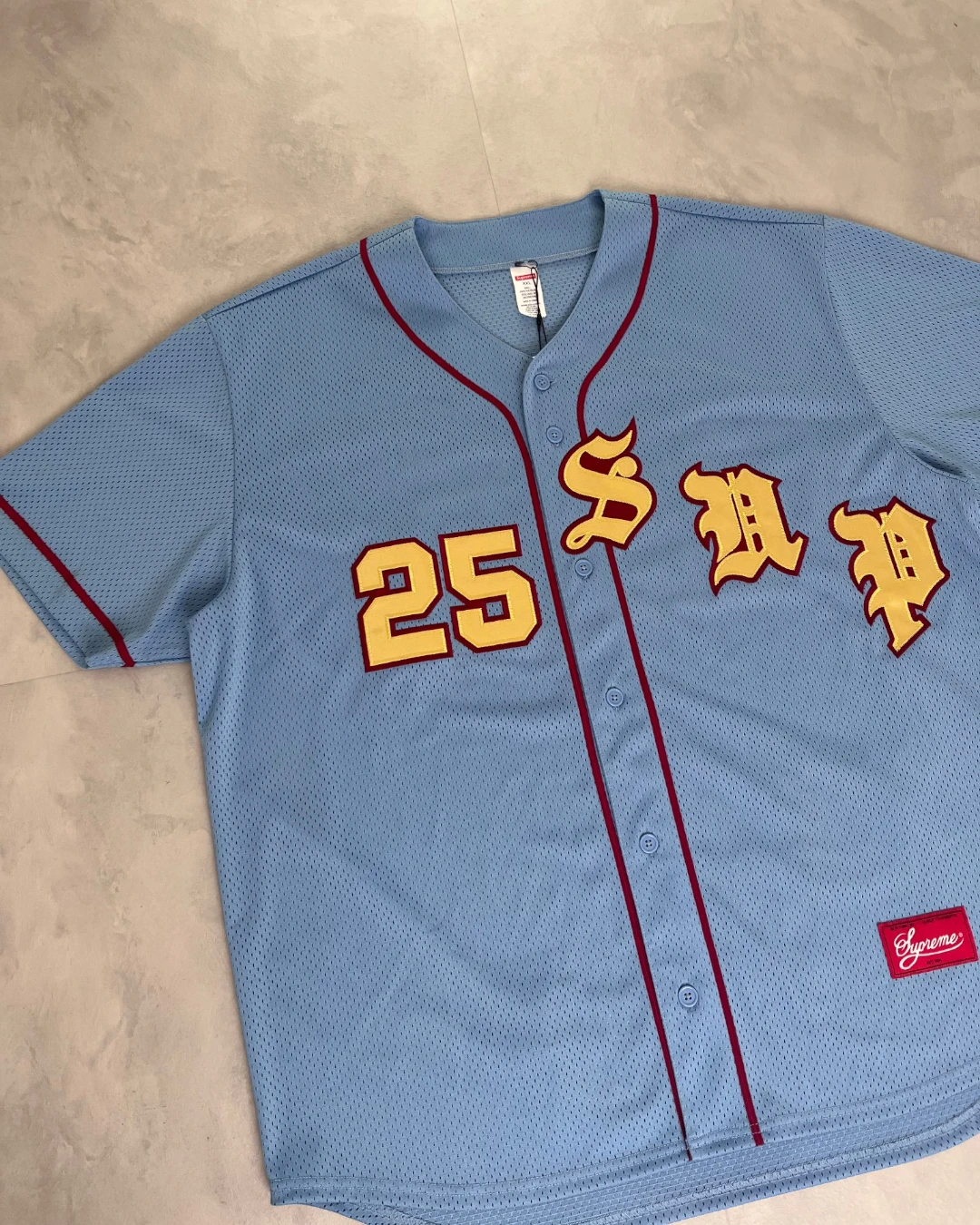 Supreme Mesh Stripe Knitted Football Jersey royal blue – L