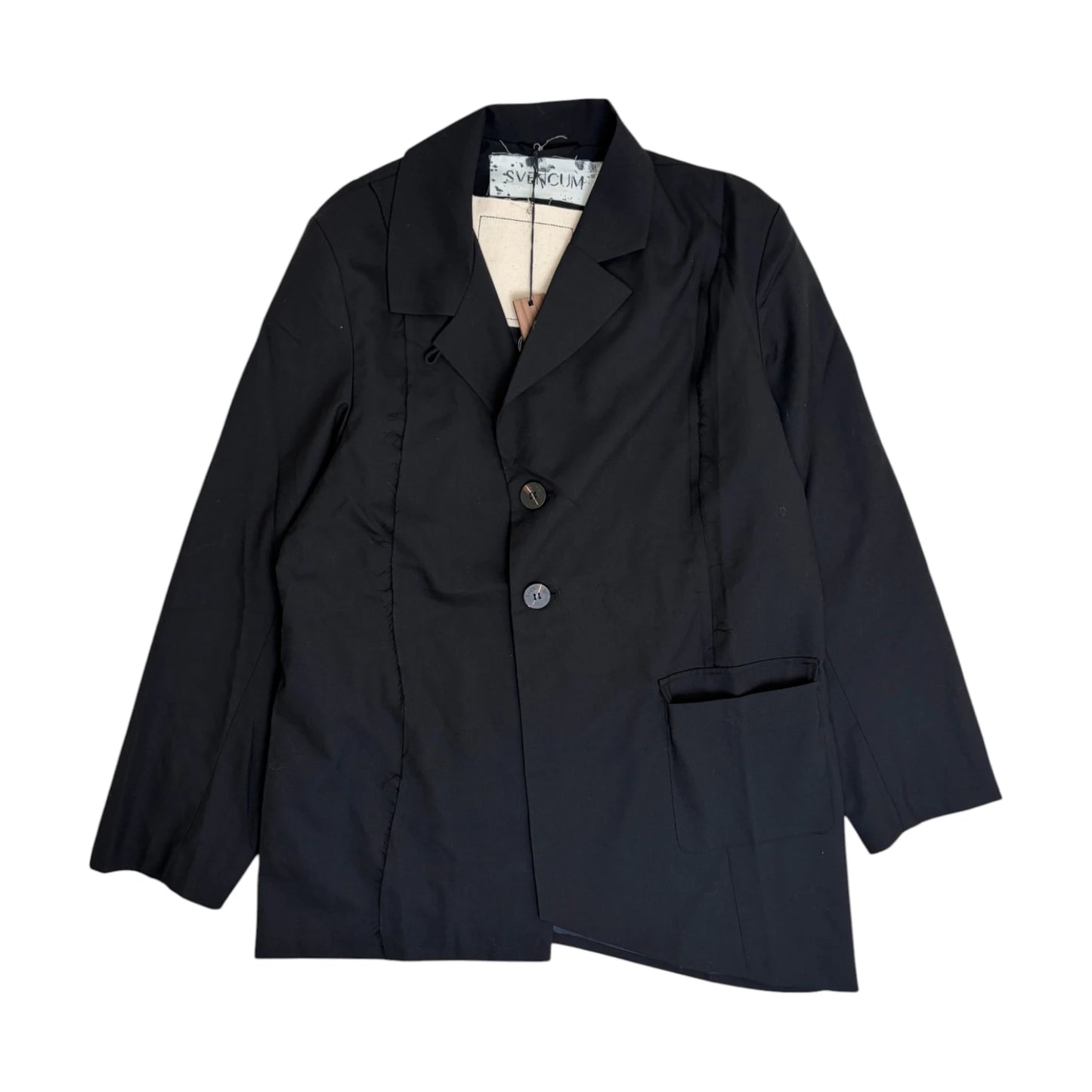 Svencum Asymmetrical Rawcut Blazer - M