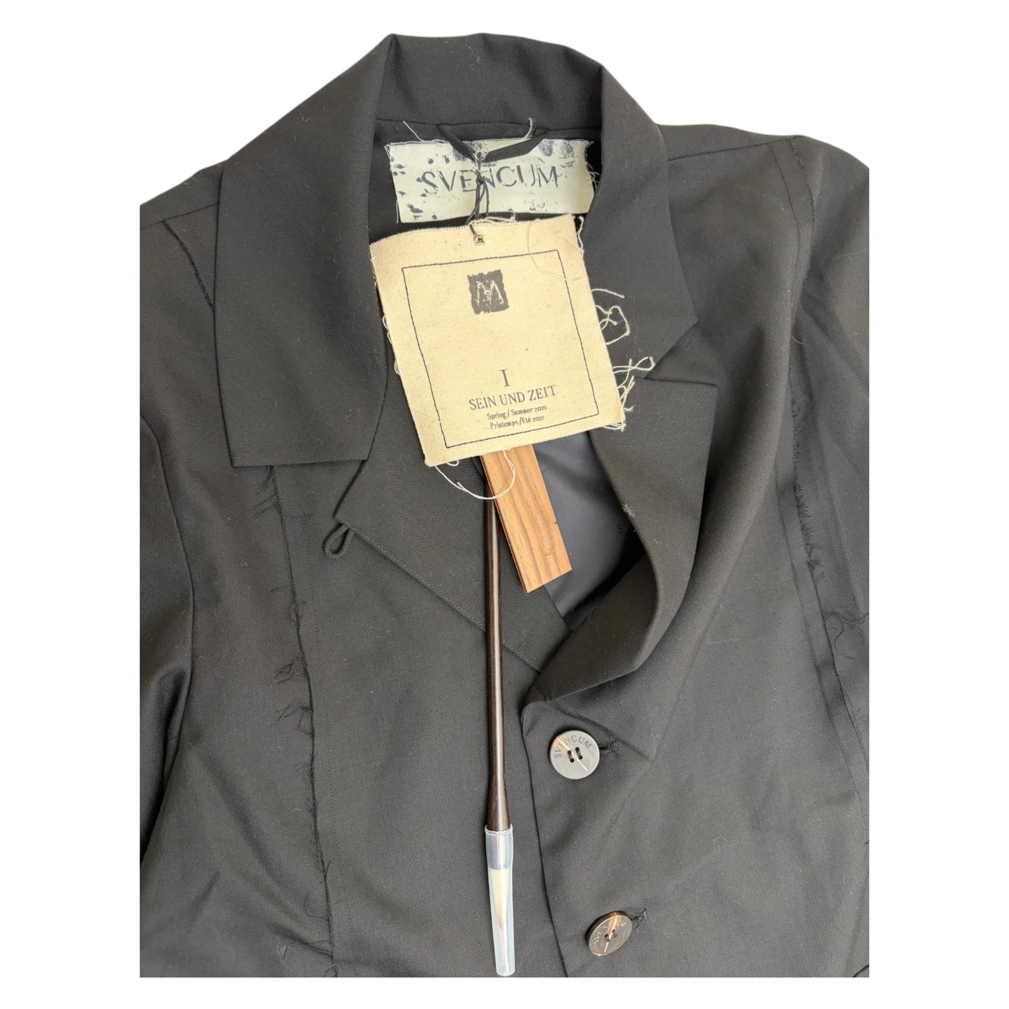 Svencum Asymmetrical Rawcut Blazer - M