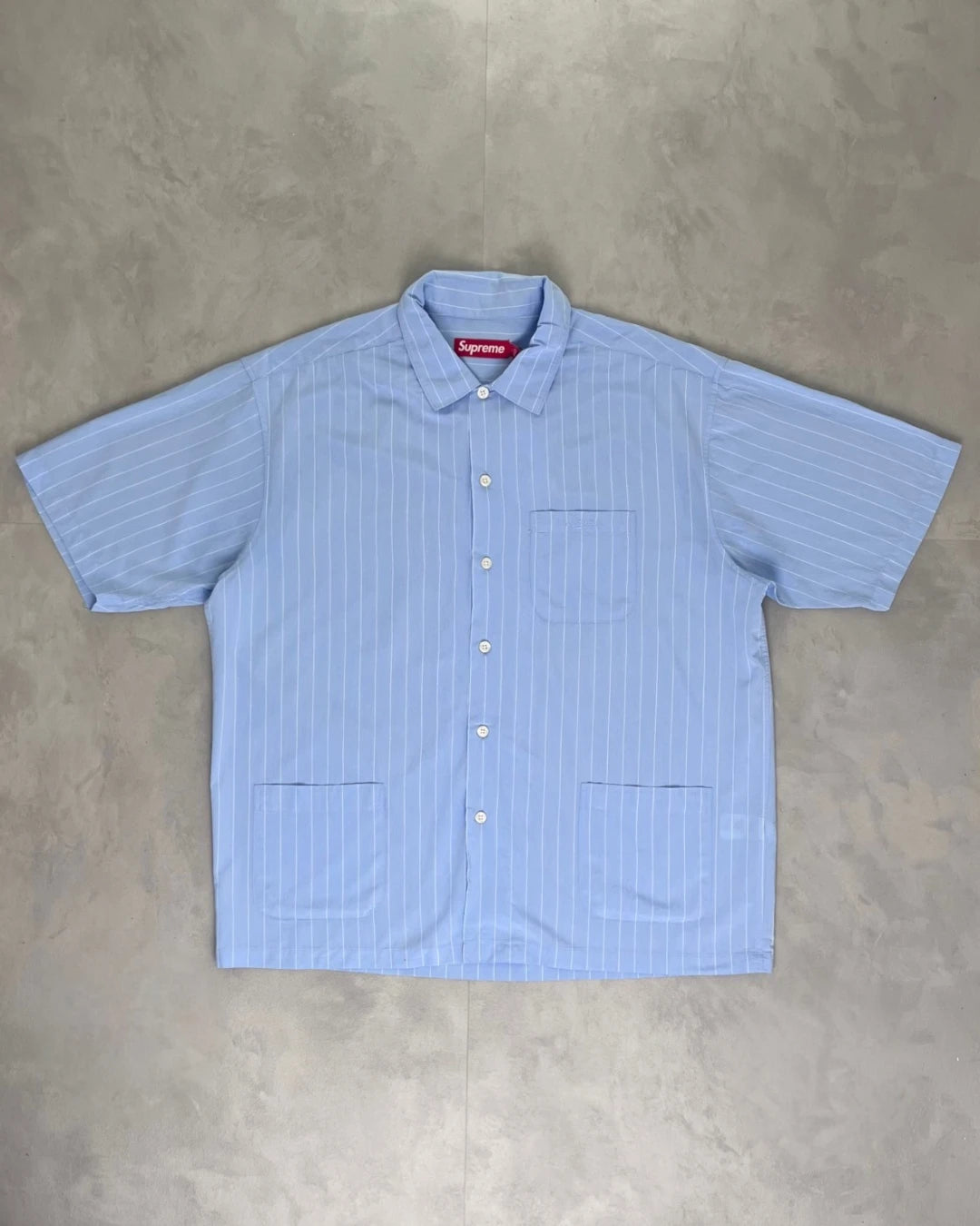 Supreme Pinstripe Shirt blue – L