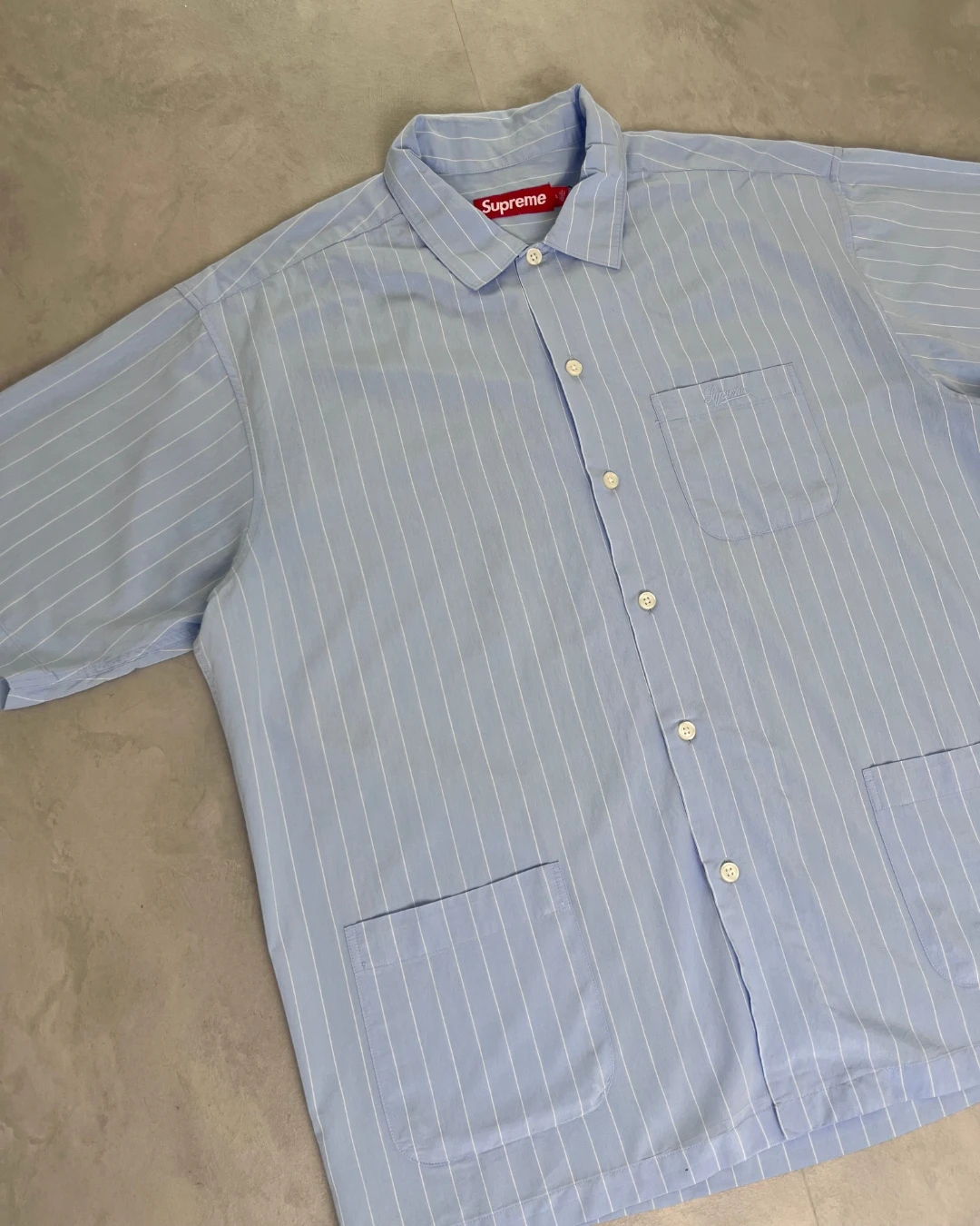Supreme Pinstripe Shirt blue – L