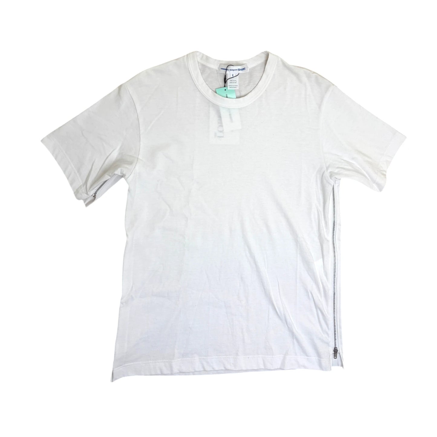 Comme Des Garcon Side Zip T-Shirt white - M