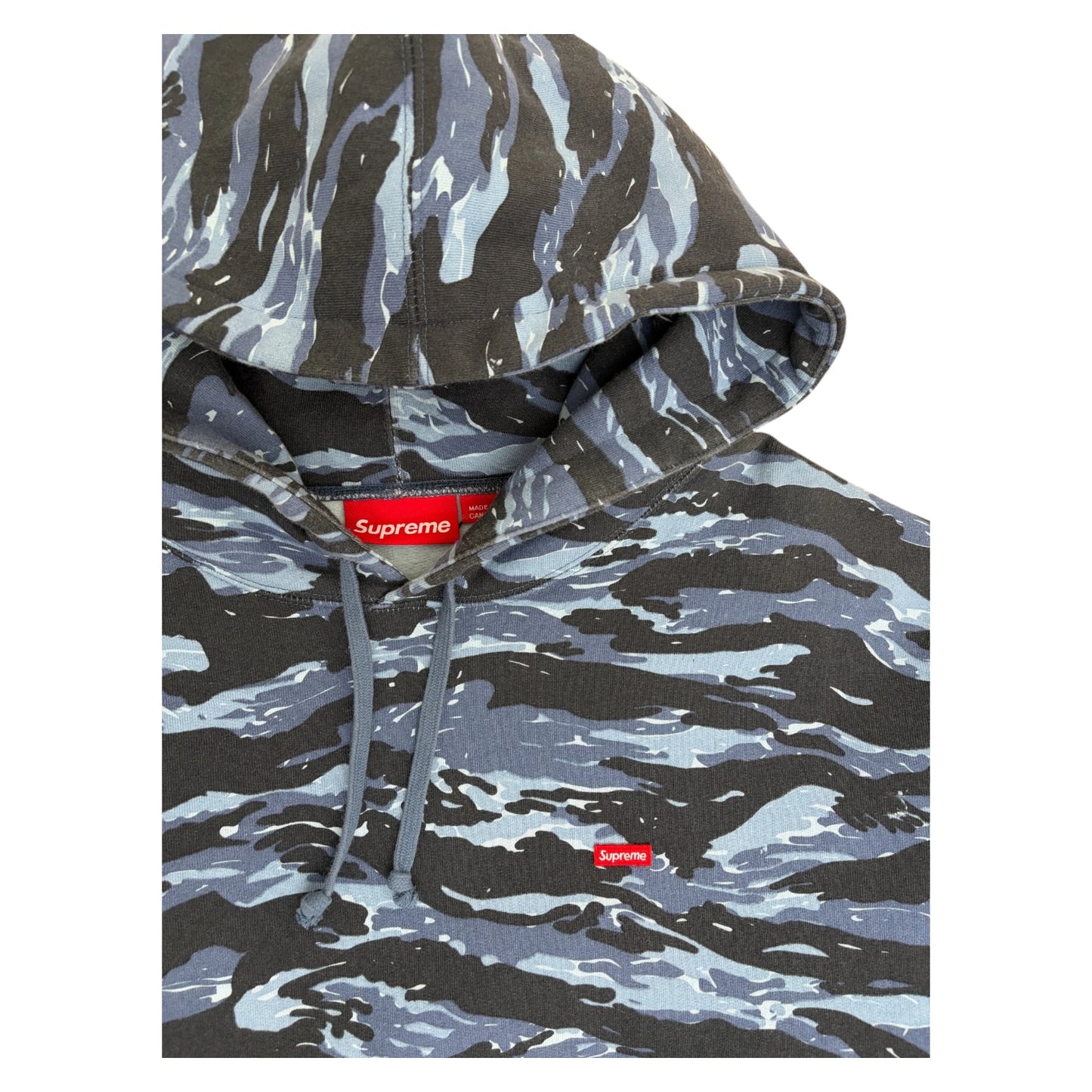 Supreme Small Box Logo Tiger Hoodie blue camo - XL