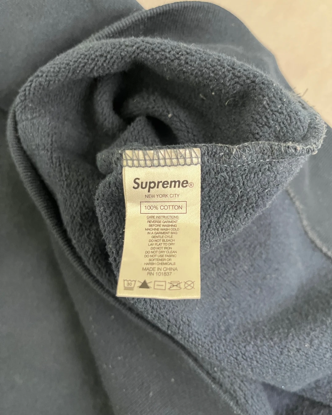Supreme Rhinestone Hoodie navy – L