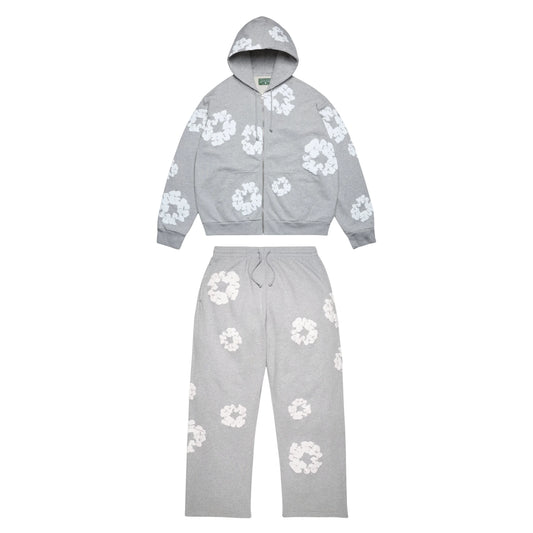 Denim Tears Cotton Wreath Full Tracksuit Zip Up grey - M