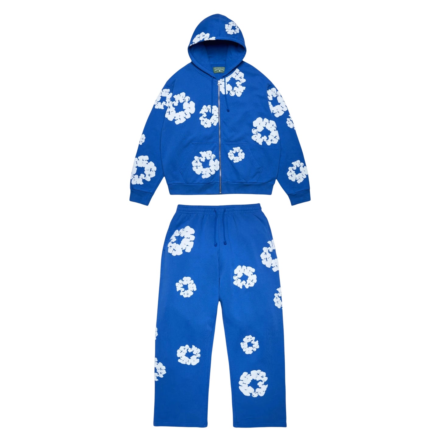 Denim Tears Cotton Wreath Shorts Zip Up Hoodie Full Set blue - M