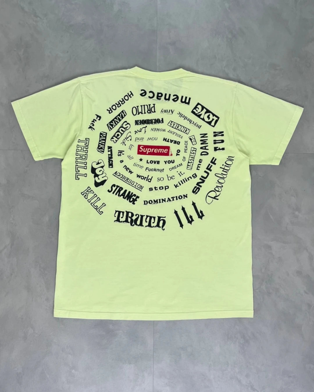 Supreme Spiral T Shirt bright yellow – M