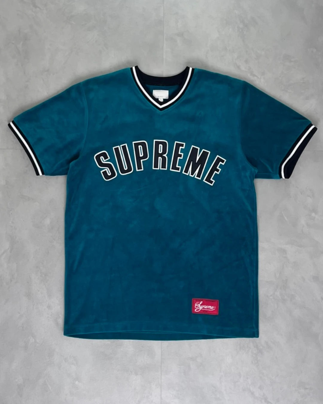 Supreme Velour Baseball Jersey turquoise – M