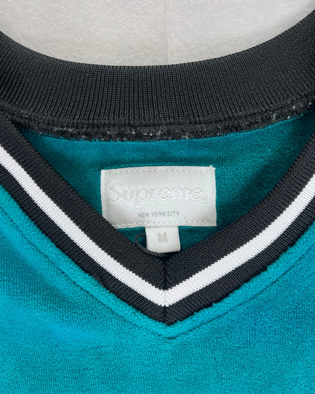 Supreme Velour Baseball Jersey turquoise – M