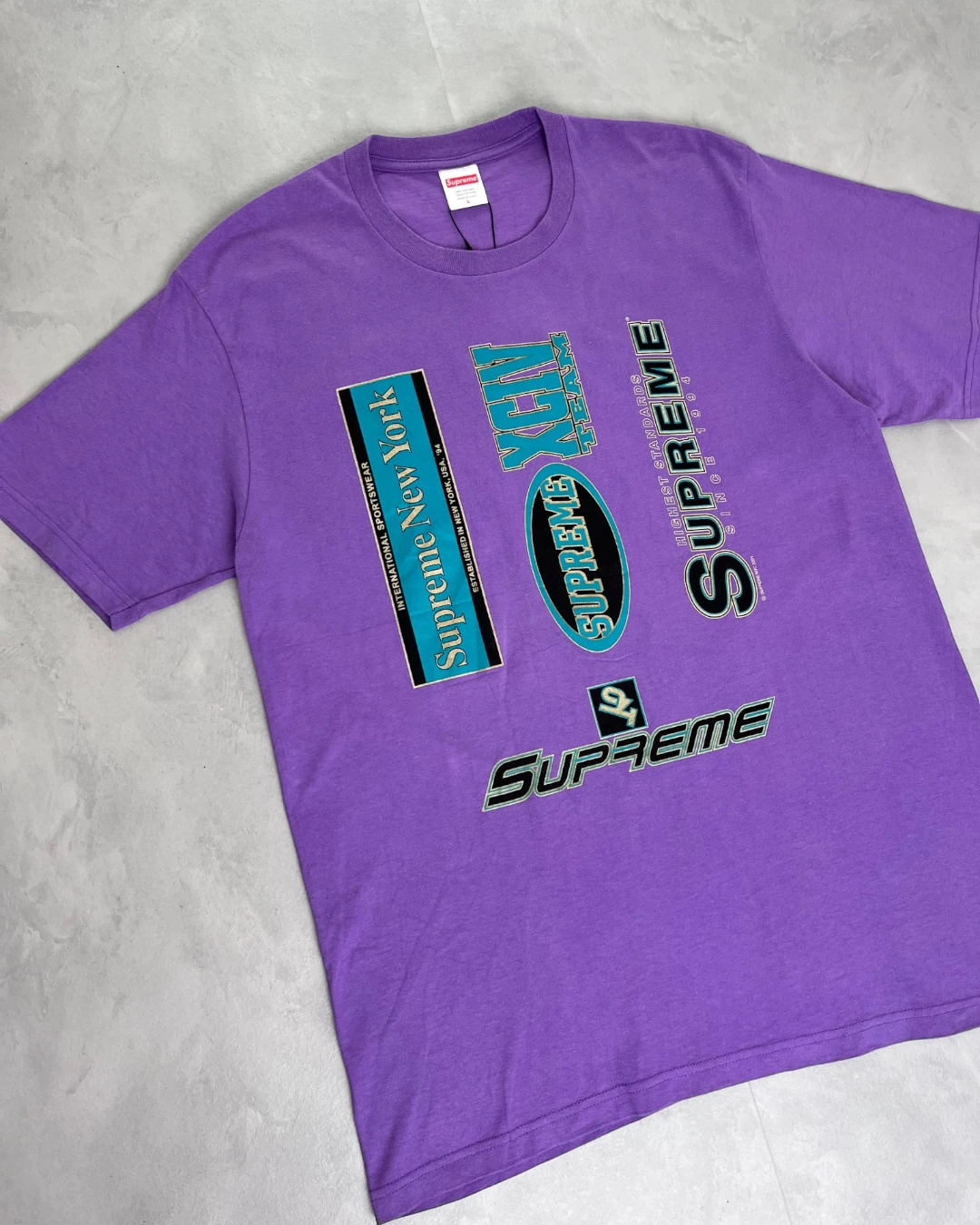 Supreme Multi Logos T Shirt purple – L
