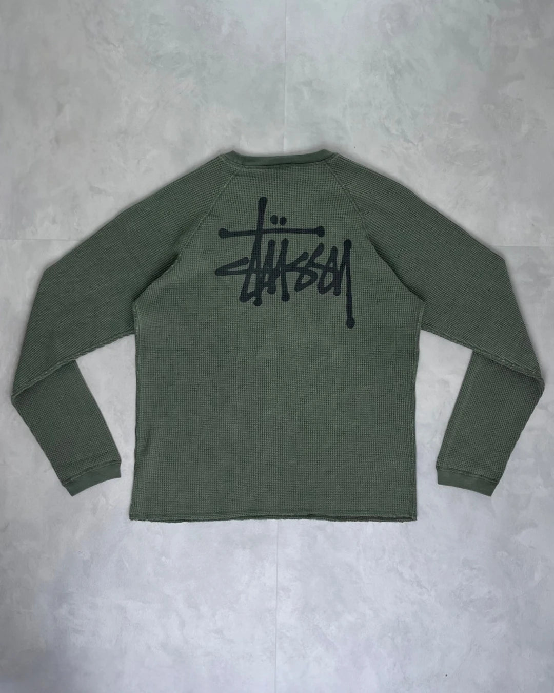 Stussy Waffle Longsleeve pine green – XL