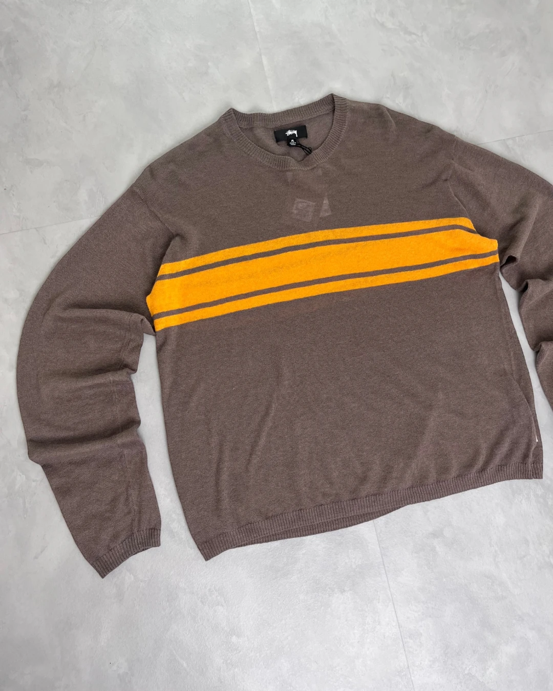 Stussy Striped Longsleeve Knitted Sweater brown – M