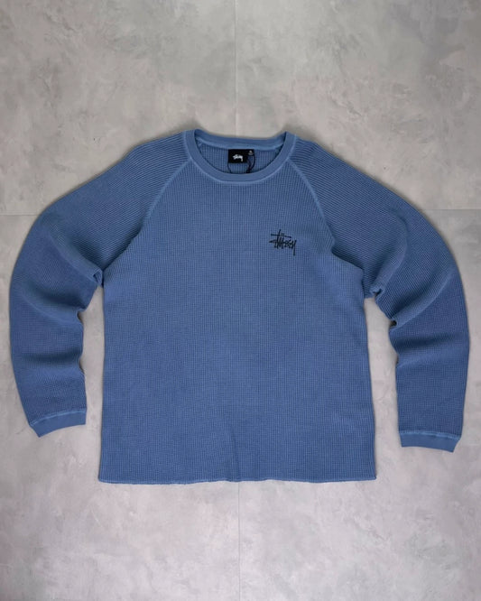 Stussy Waffle Longsleeve dust blue – XL
