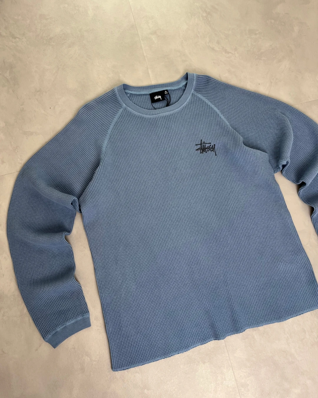 Stussy Waffle Longsleeve dust blue – XL