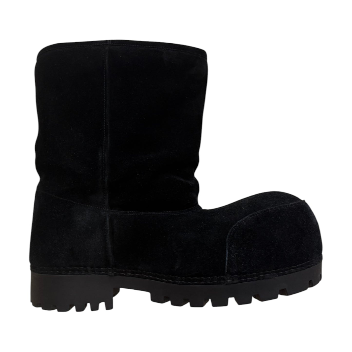 Balenciaga Alaska Fur Low Boots Black - UK9