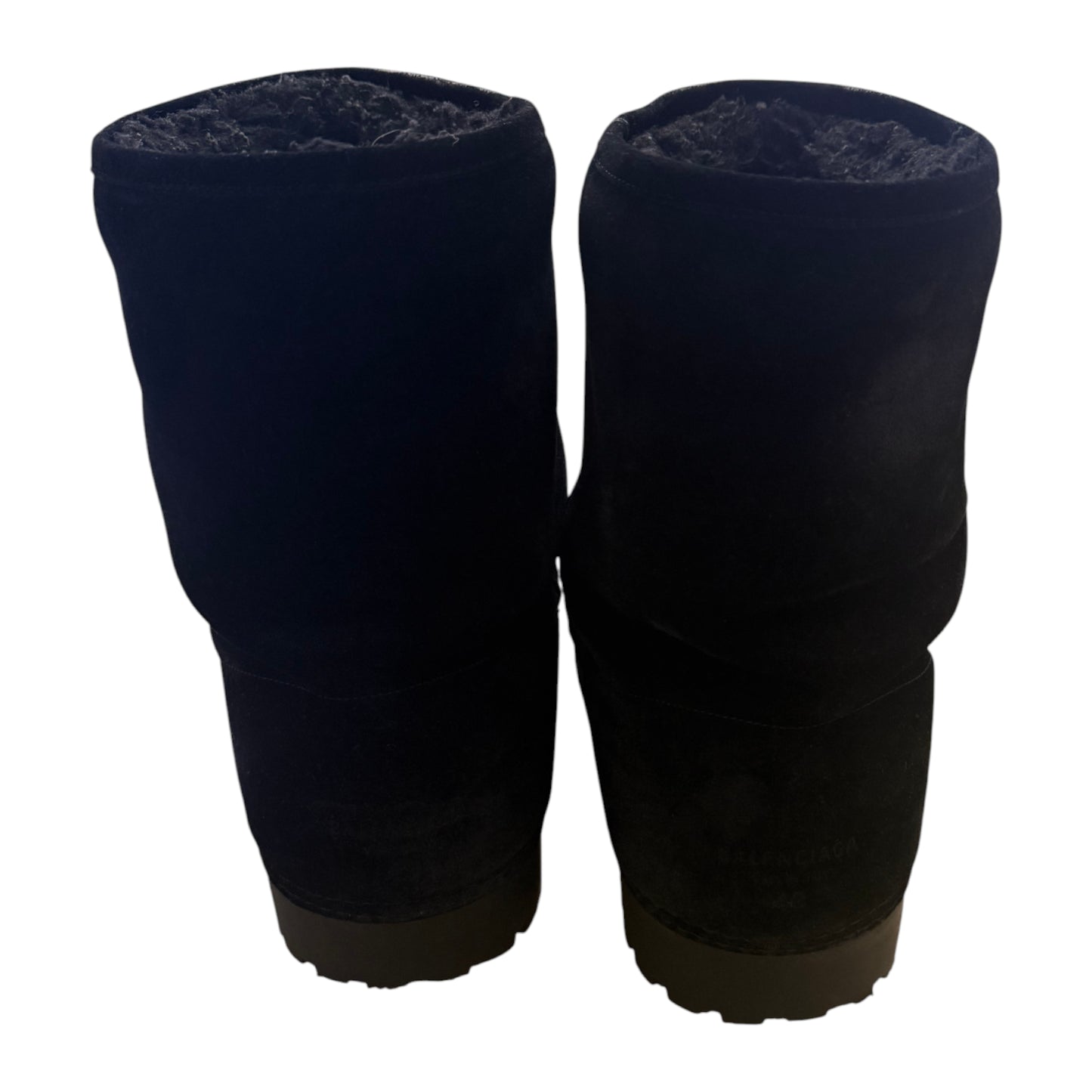 Balenciaga Alaska Fur Low Boots Black - UK9