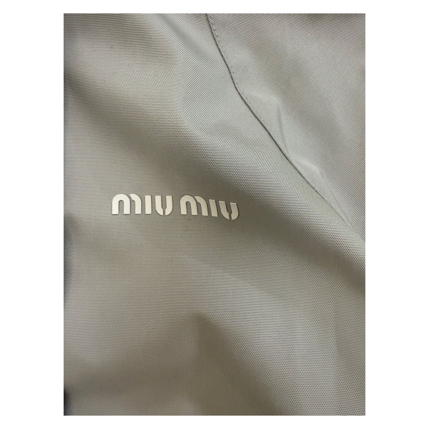 Miu Miu Cordura Blouson Jacket With Faux Shearling Trim grey - 36