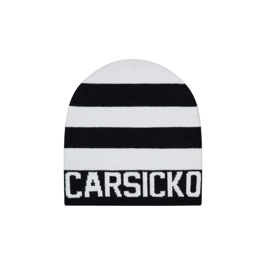 Carsicko Black and White Stripe Beanie (NEW)