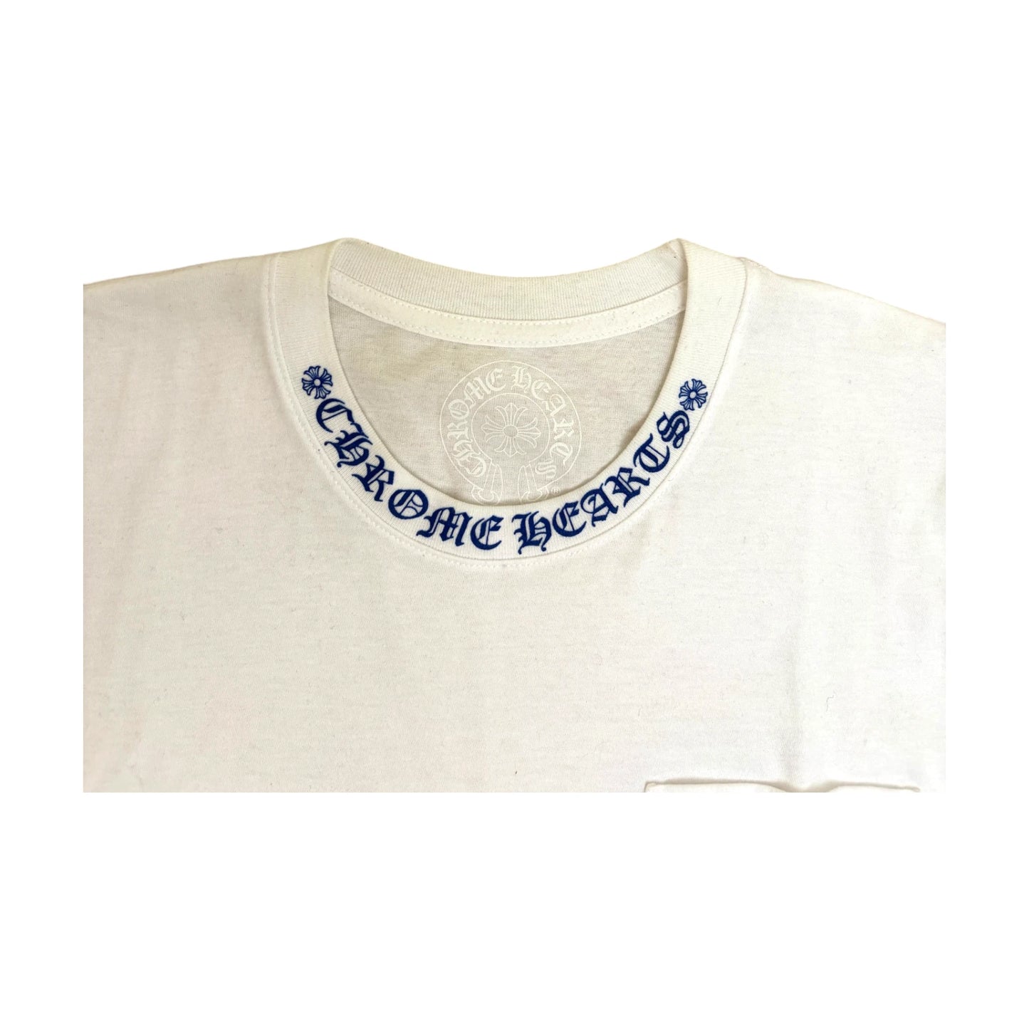 CHROME HEARTS Blue Neck Graphic T Shirt white - M