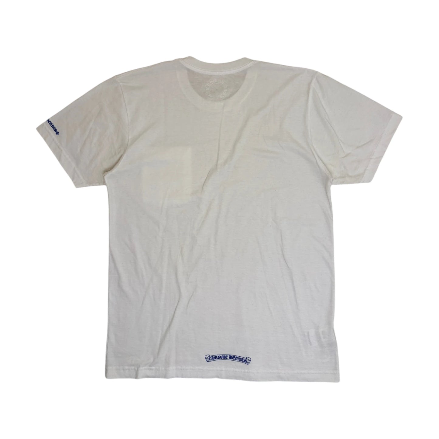 CHROME HEARTS Blue Neck Graphic T Shirt white - M