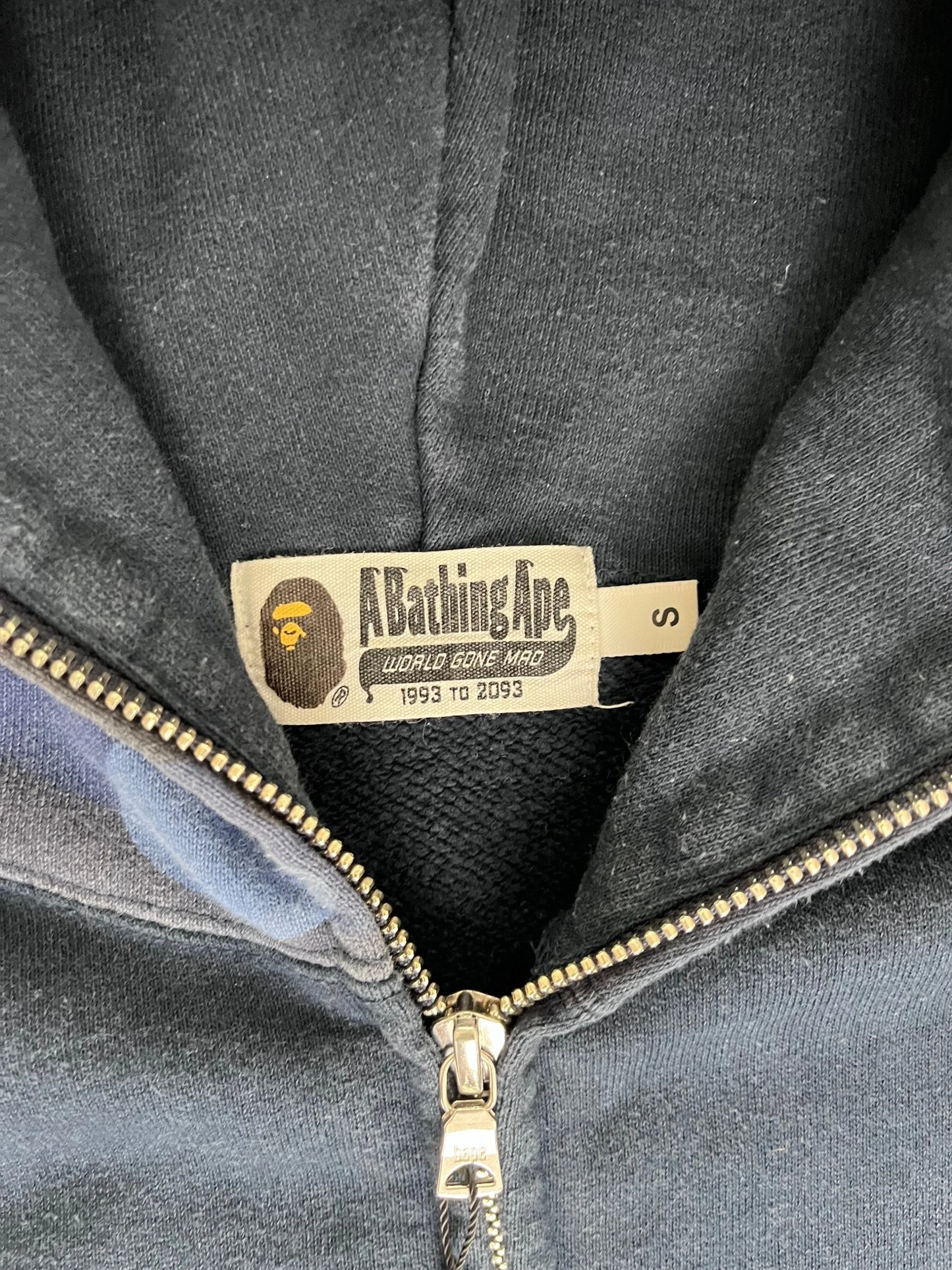 Bape Camo Split Hood Shark Zip Up Hoodie navy / blue – S