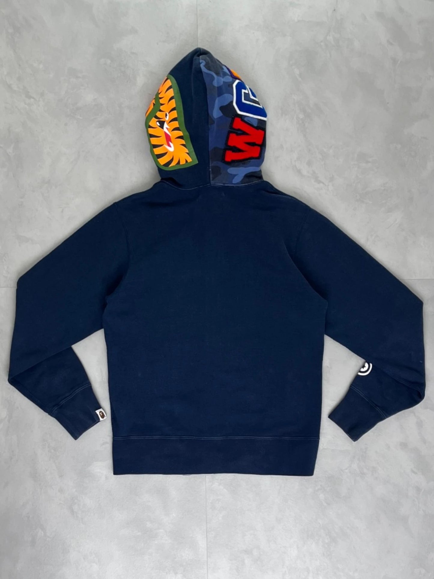 Bape Camo Split Hood Shark Zip Up Hoodie navy / blue – S
