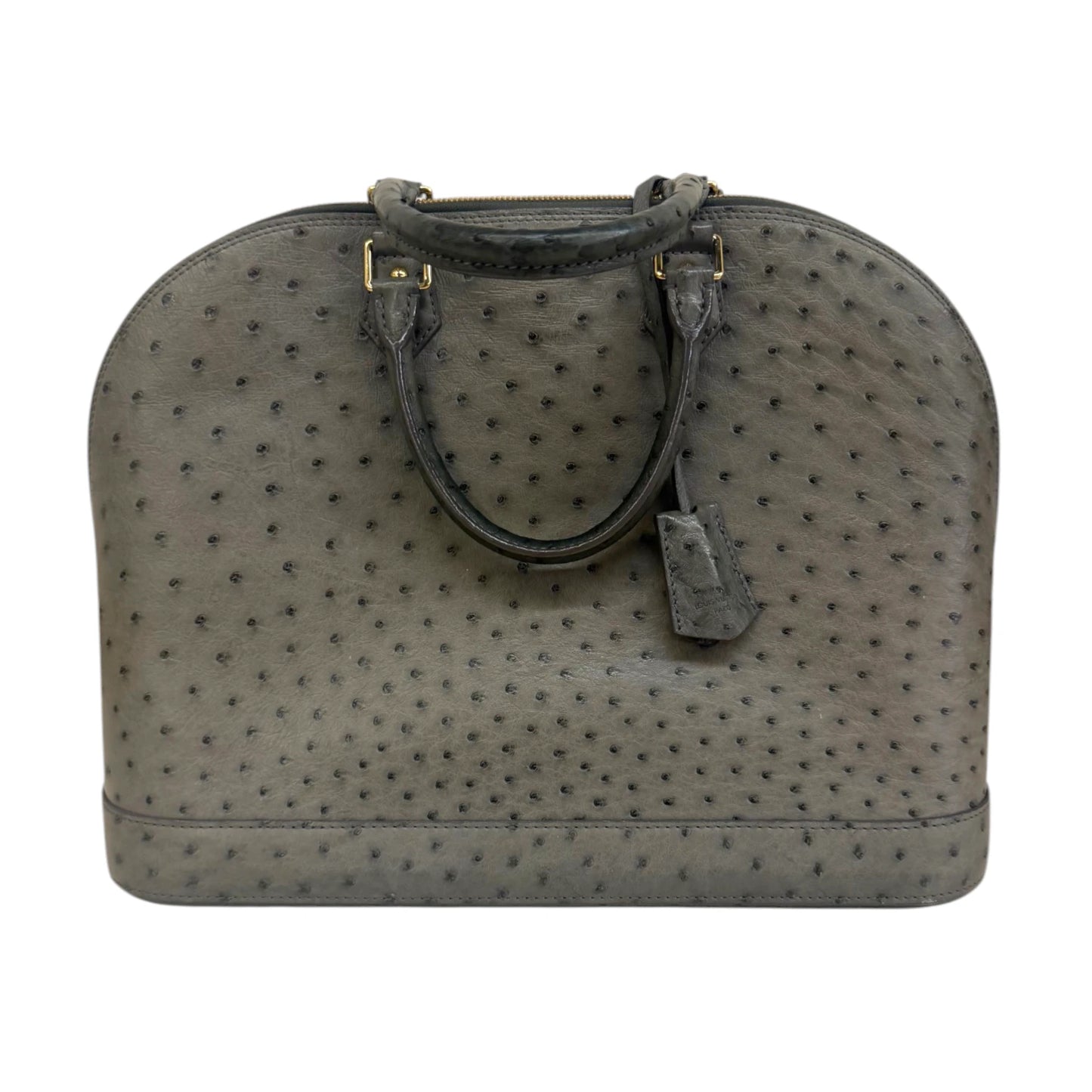 Lv Gris Ostrich Leather Alma PM Bag - OS