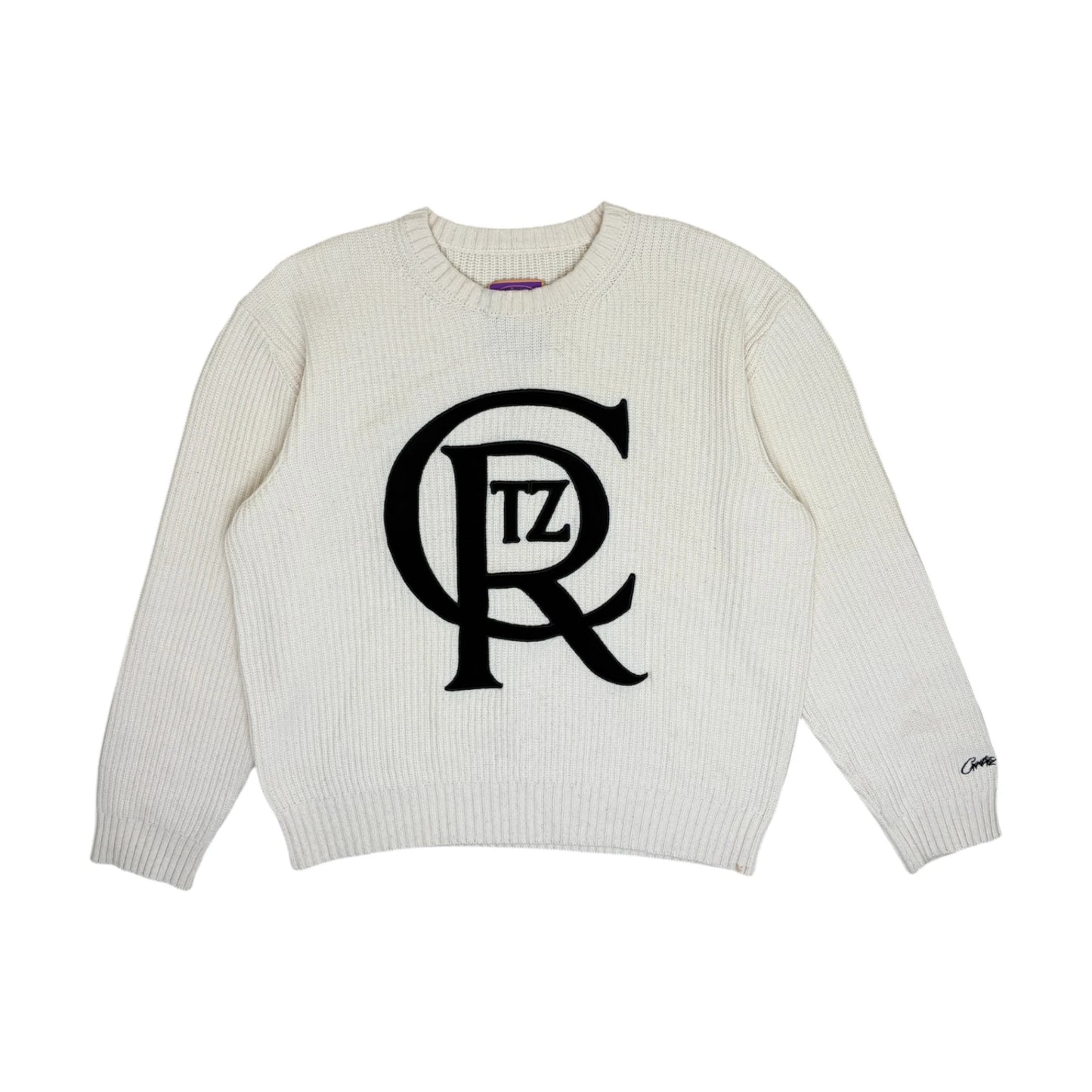 Corteiz Ribbed Sweater white - L