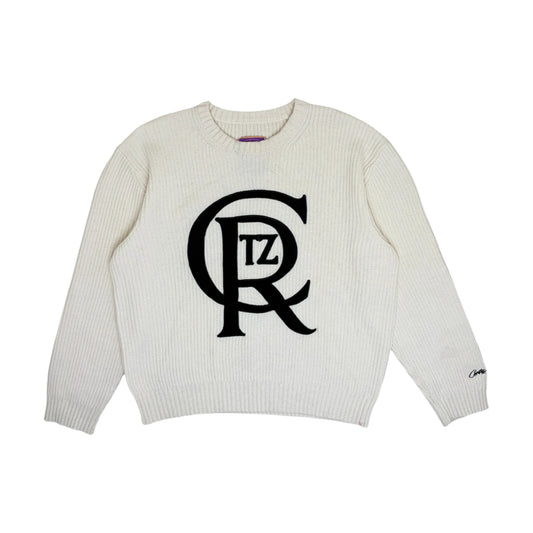 Corteiz Ribbed Sweater white - L
