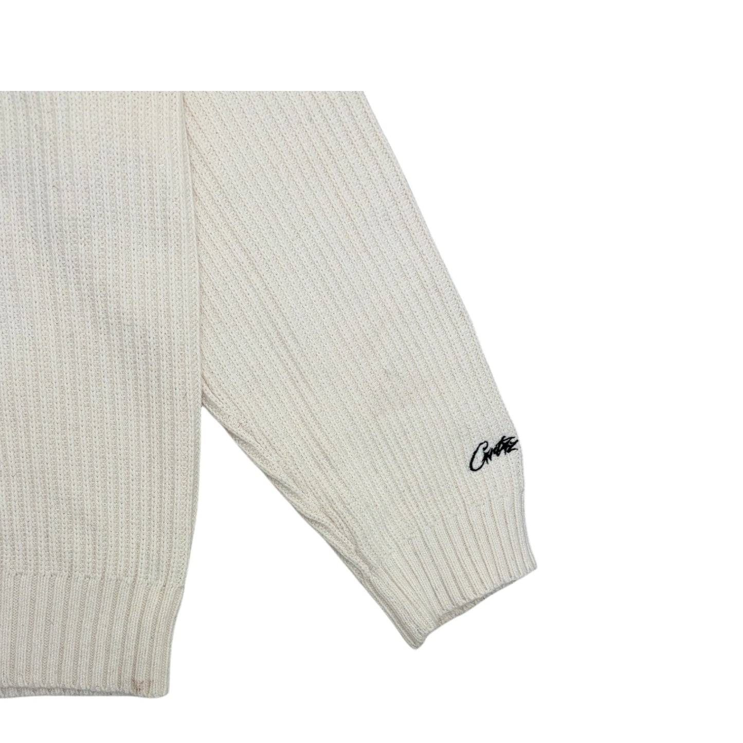 Corteiz Ribbed Sweater white - L
