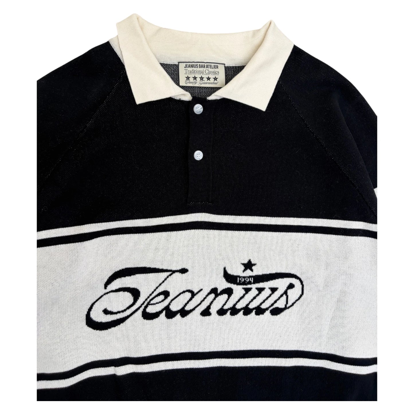 Jeanius Knitted Polo Longsleeve black