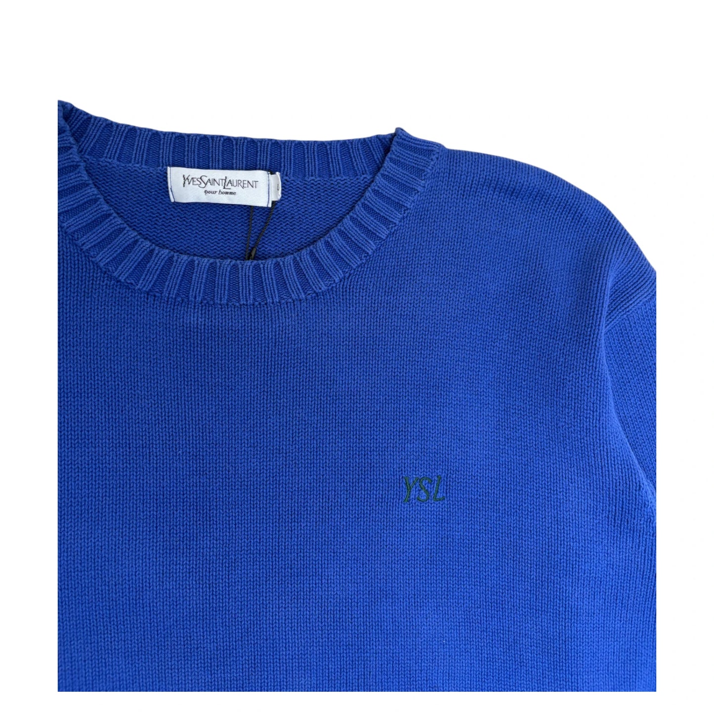 YSL Knitted Crewneck royal blue - L