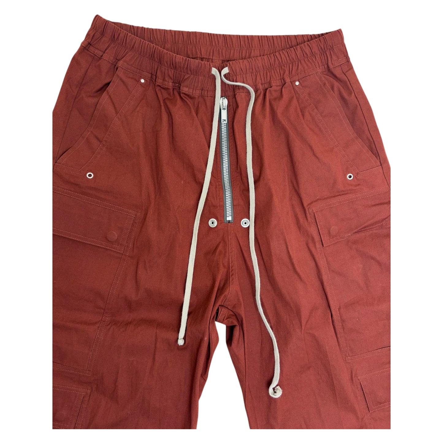 Rick Owens DRKSHDW Jumbo Bela Cotton Flannel Cargo Pants burgundy - L