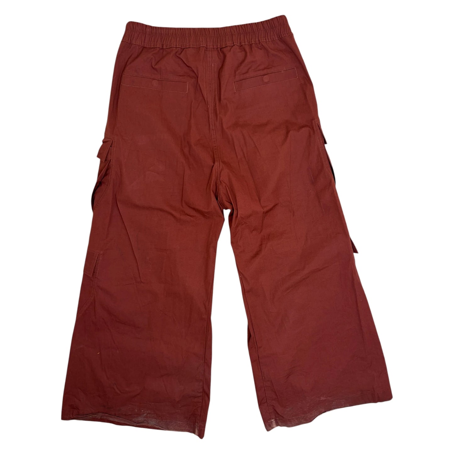 Rick Owens DRKSHDW Jumbo Bela Cotton Flannel Cargo Pants burgundy - L