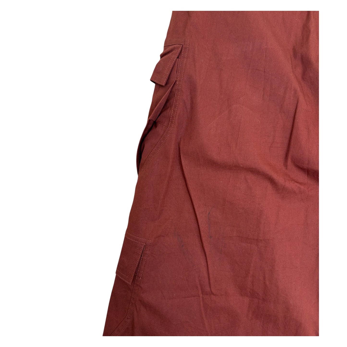 Rick Owens DRKSHDW Jumbo Bela Cotton Flannel Cargo Pants burgundy - L