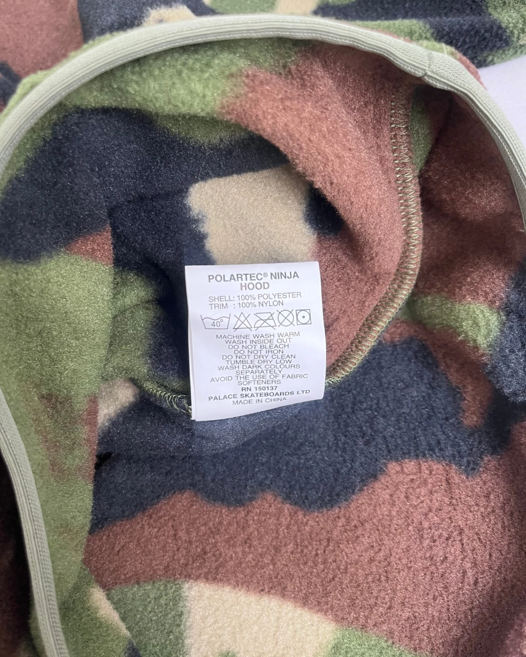 Palace Polartec Ninja Hoodie camo
