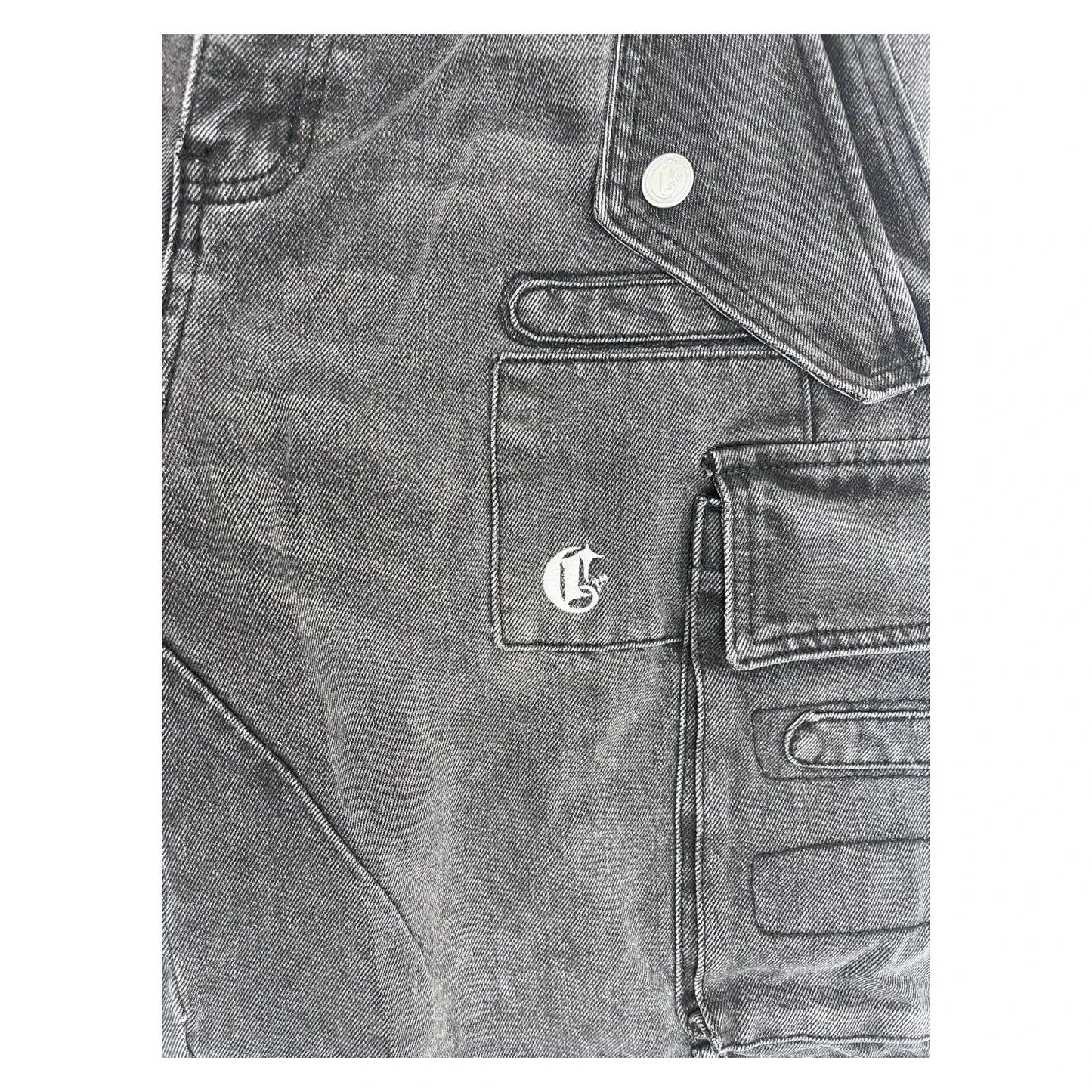 Corvidae Washed Jorts grey