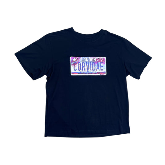 Corvidae License Plate T Shirt black