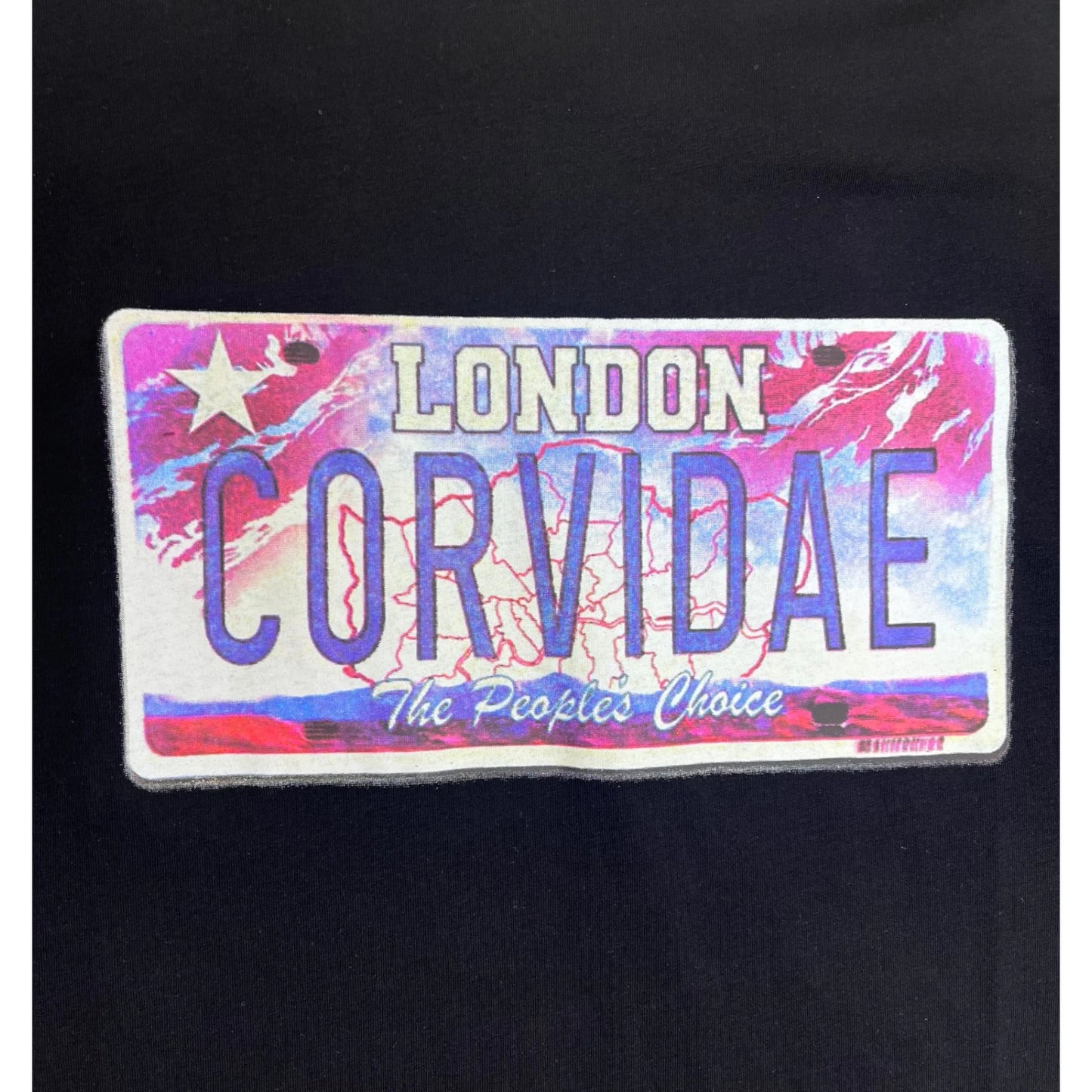 Corvidae License Plate T Shirt black