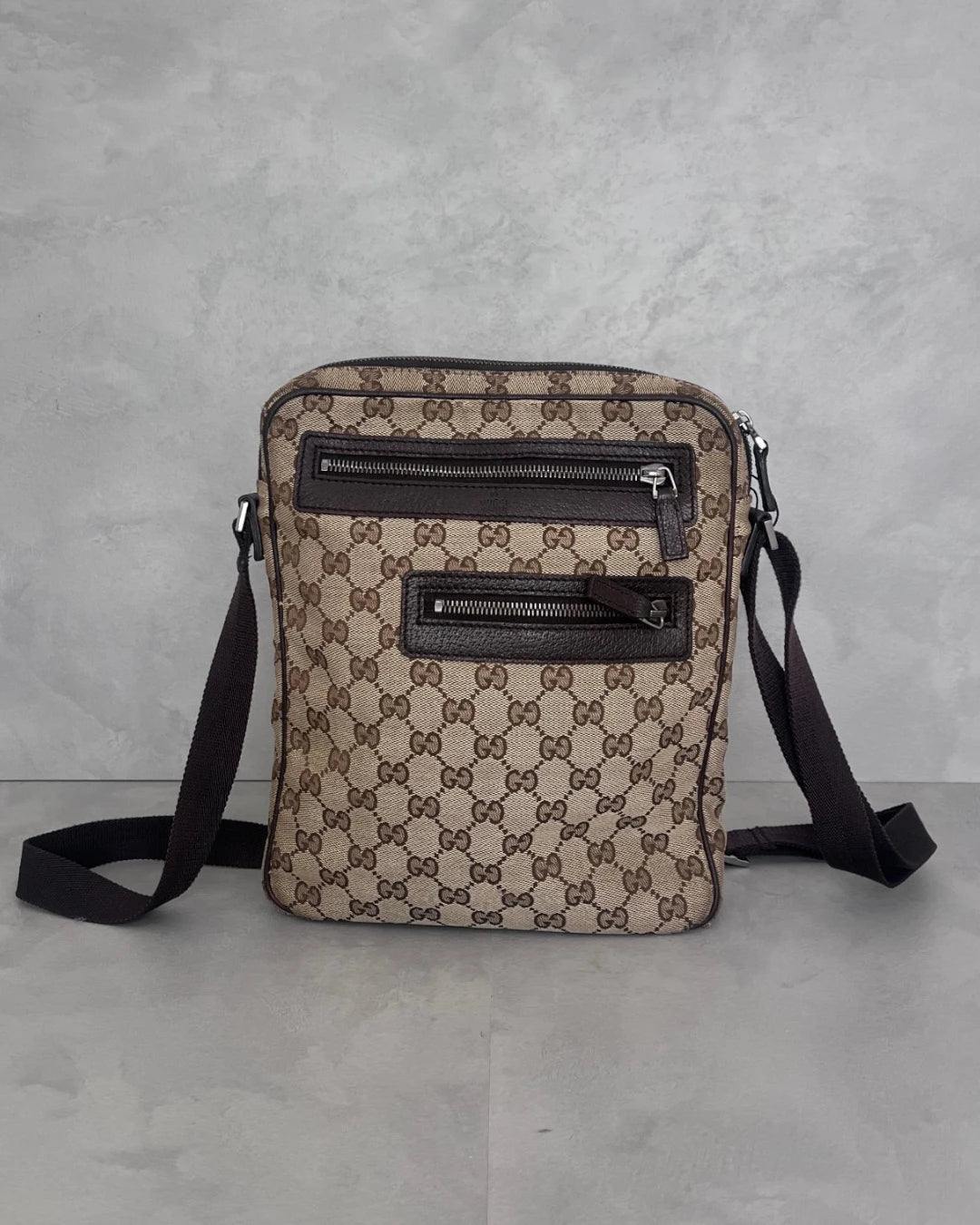 Gucci Monogram Cloth Crossbody Bag brown – OS