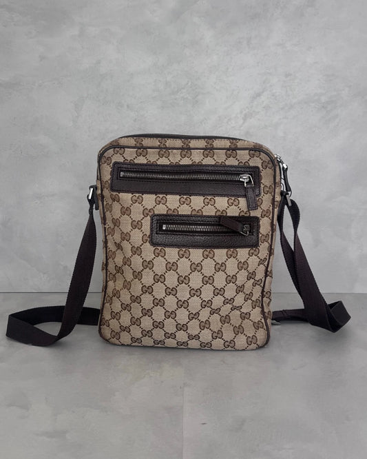 Gucci Monogram Cloth Crossbody Bag brown – OS