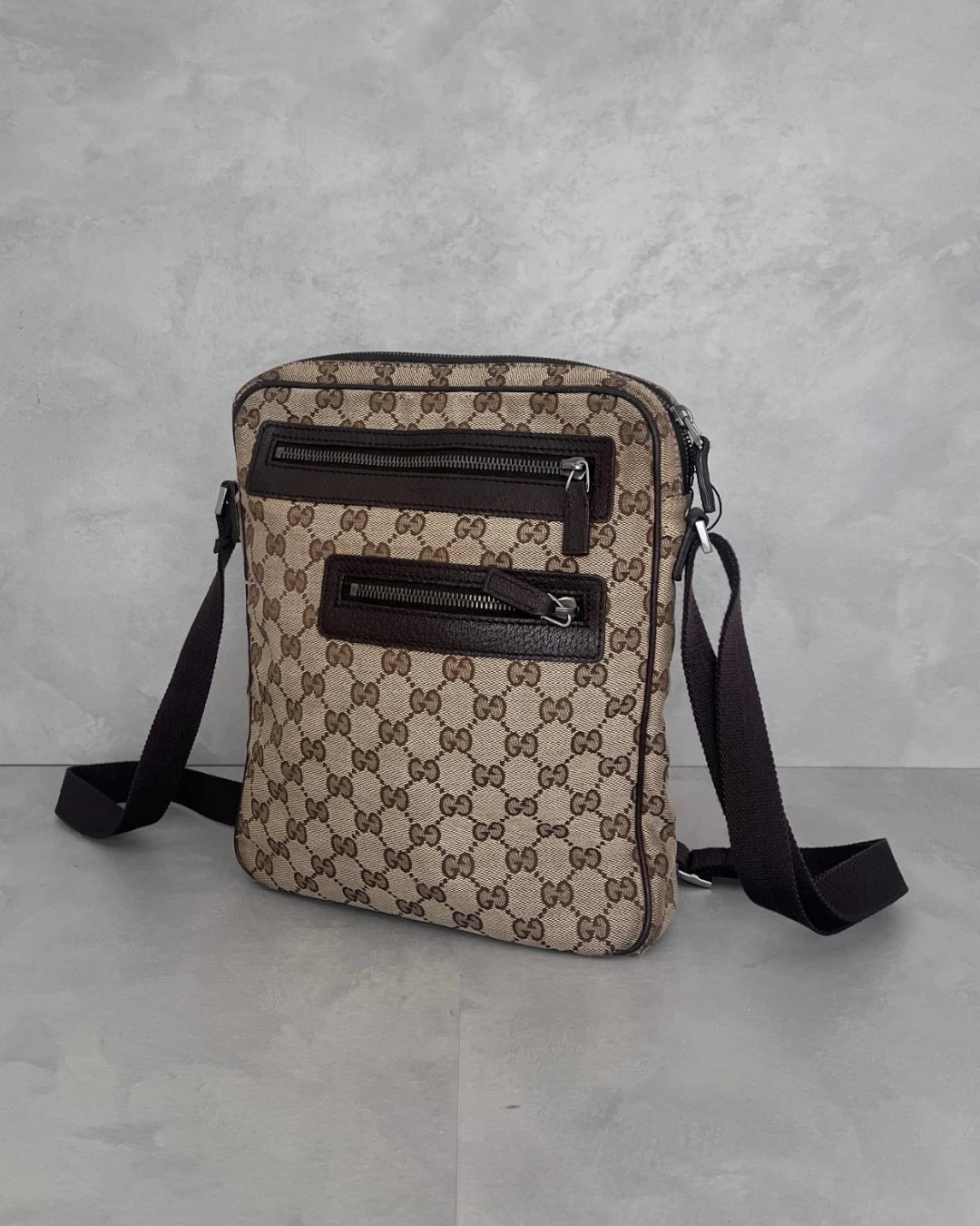 Gucci Monogram Cloth Crossbody Bag brown – OS