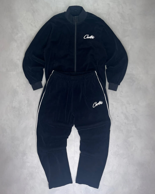 Corteiz Velour Full Set Tracksuit black - L/XL