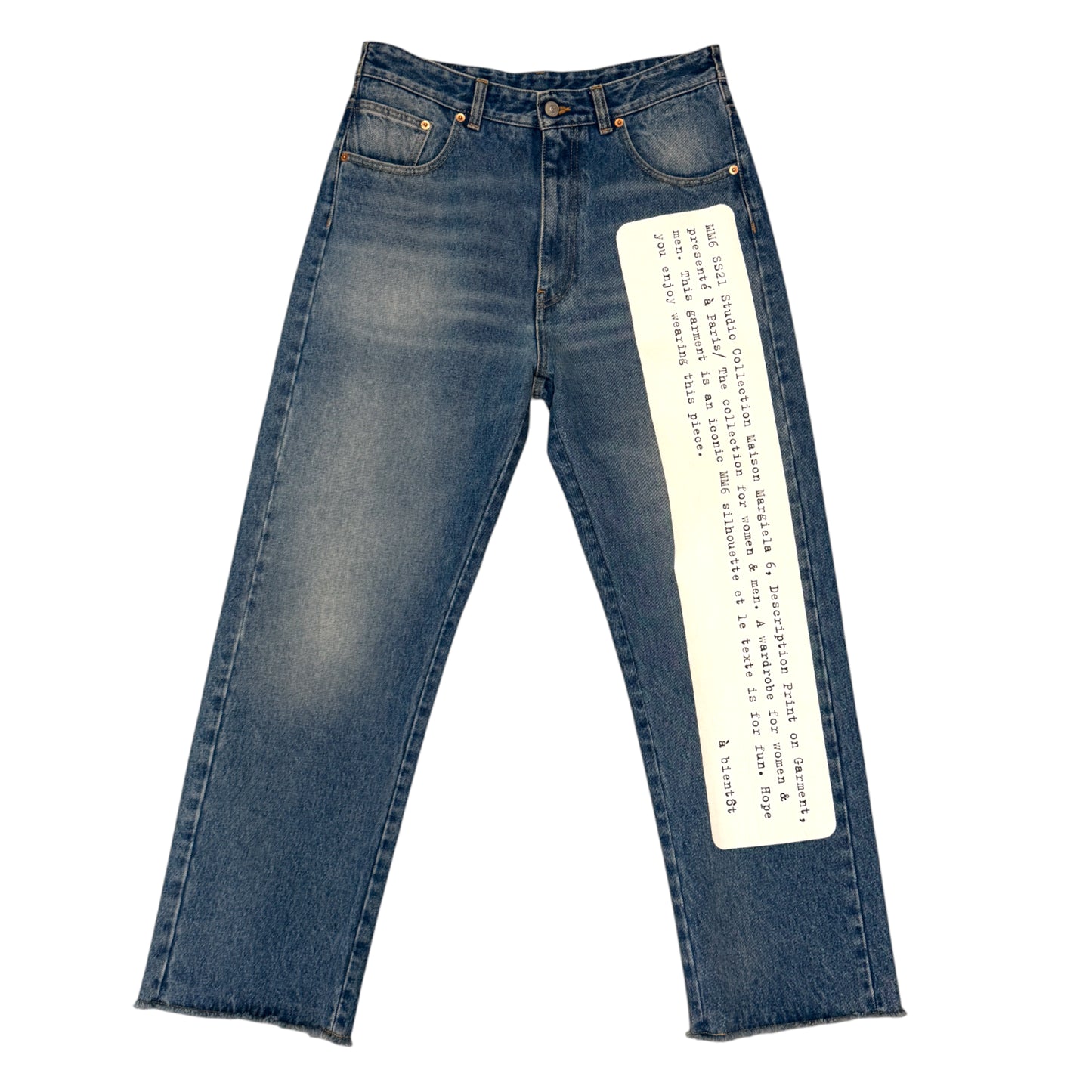 Maison Margiela Typography Denim Trousers - SIZE42