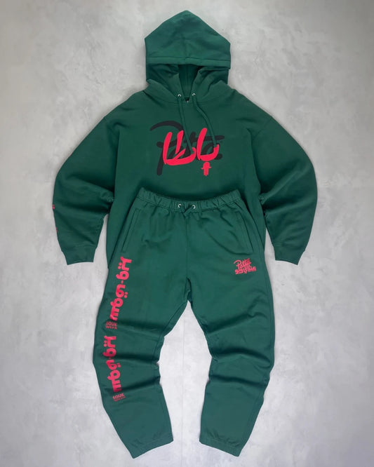 Patta X Andy Wahloo Tracksuit Full Set green - (GRADE A) / L|XL