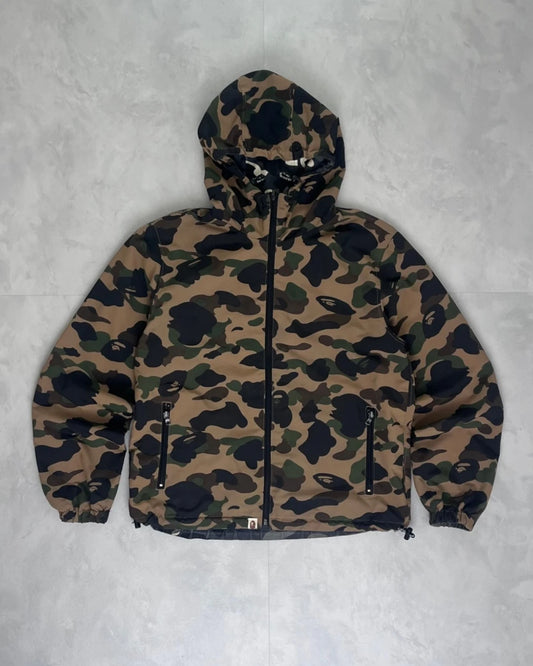 Bape Green Camo Reversible Glow In The Dark Camo Windbreaker Jacket – M