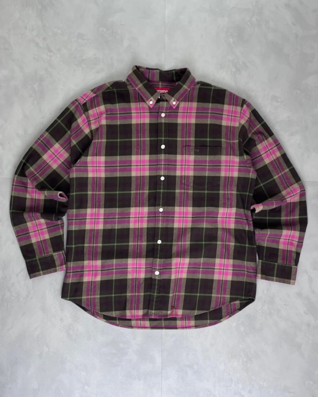 Supreme Flannel Oxford Shirt pink - (USED)