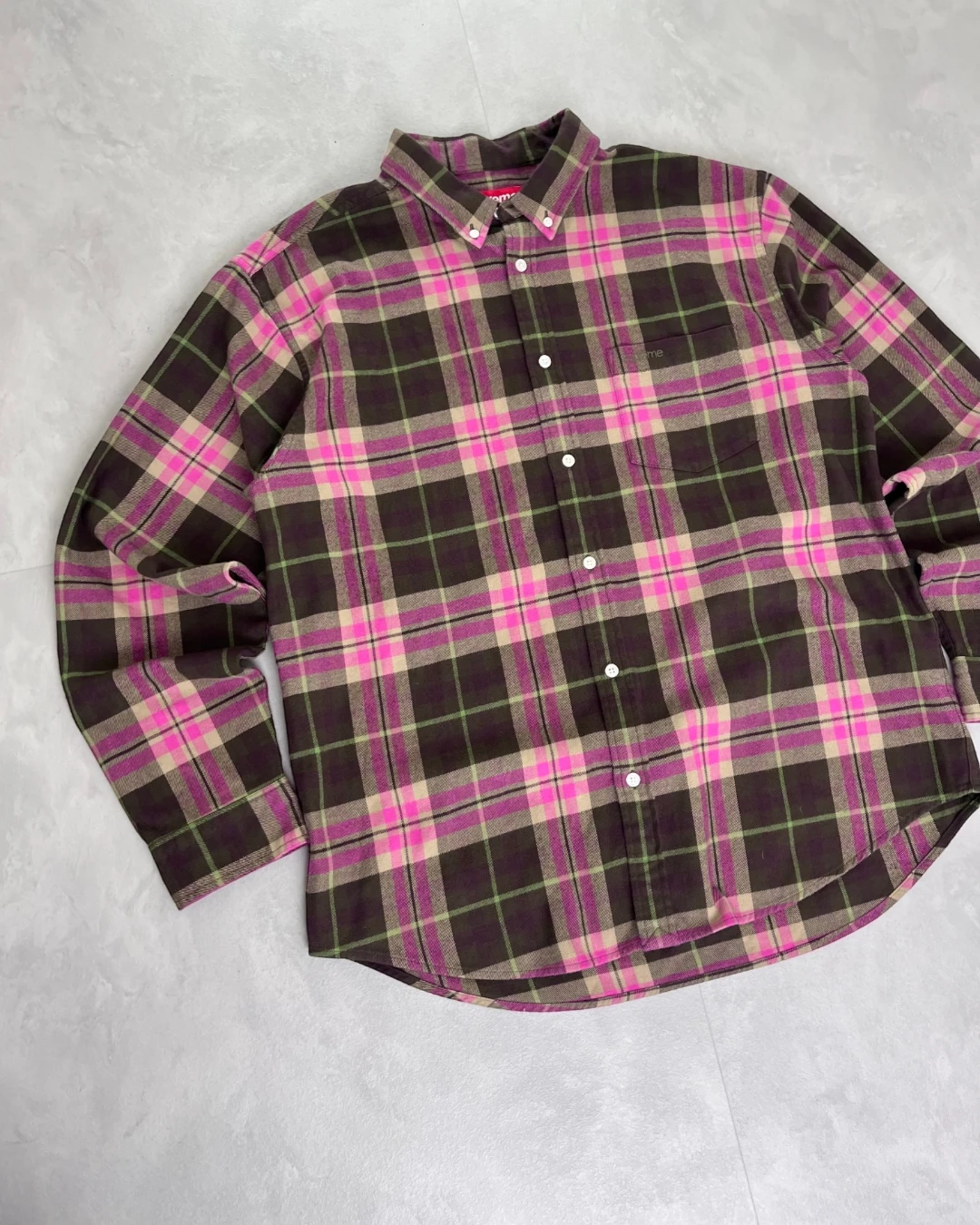 Supreme Flannel Oxford Shirt pink - (USED)